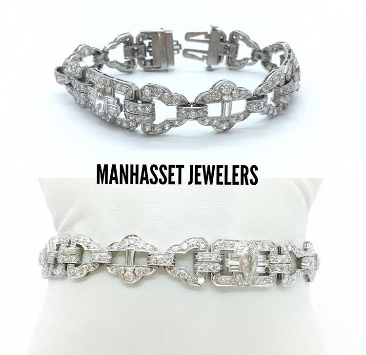 Beautiful Art Deco platinum and diamonds bracelet 